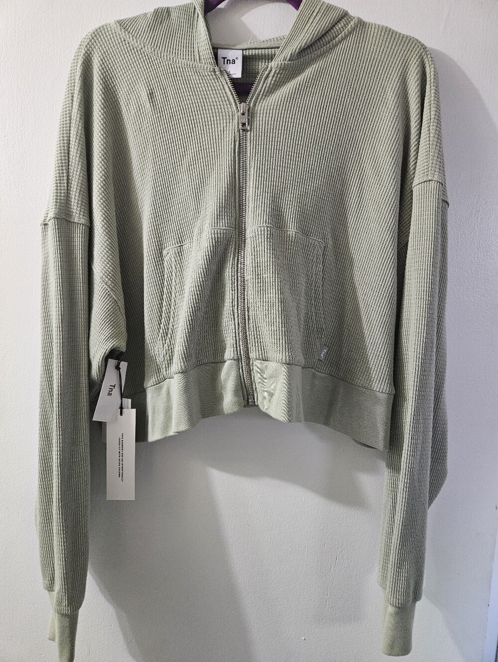 TNA Oversized Boxy Thermal In Seagrass Green